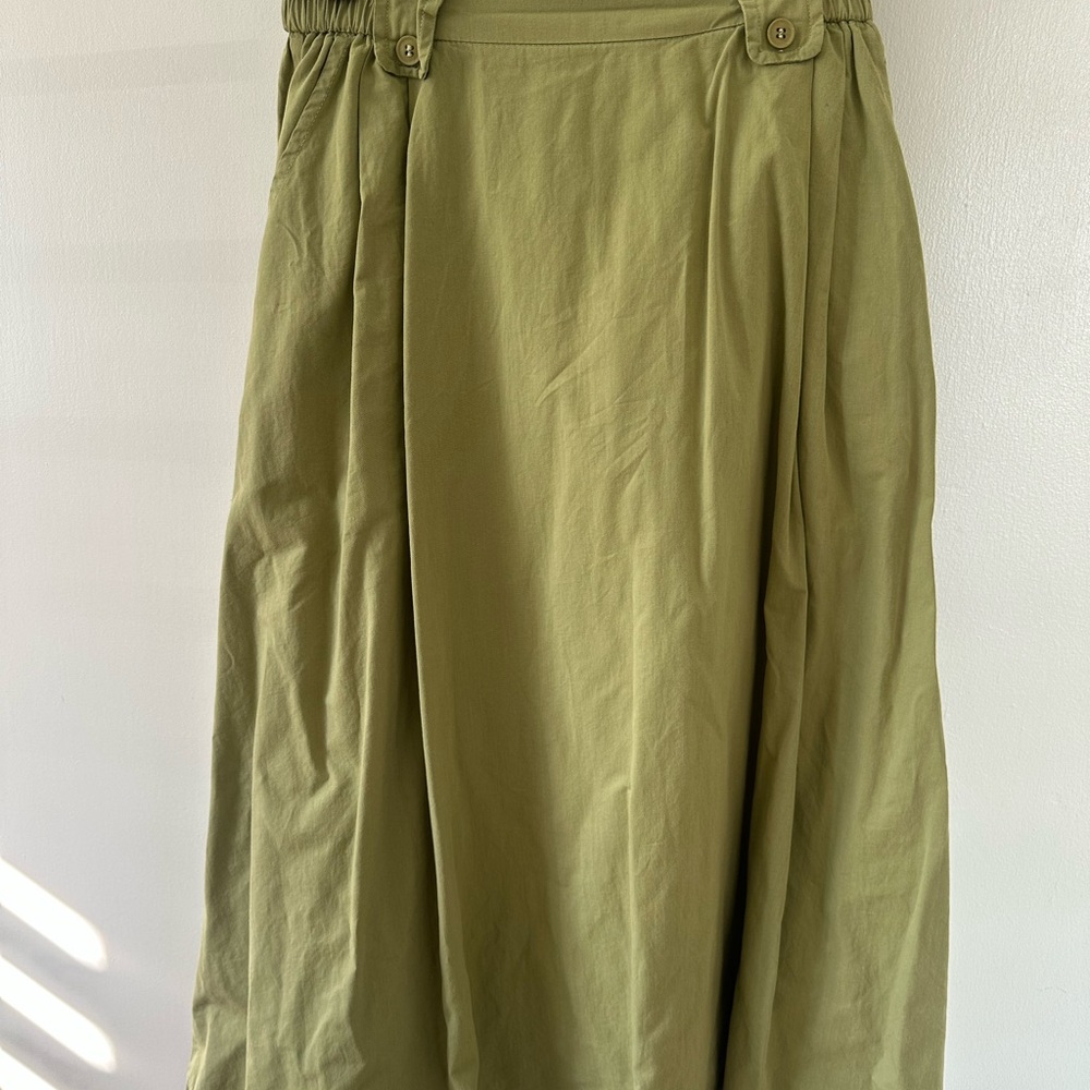 100%Cotton Olive Green Women's Skirt
